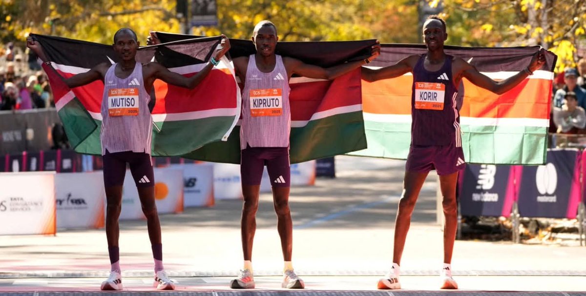 The 3 Musketeers? Make that 6🇰🇪🔥 Kenyans just showed New York they did not go to play, sweeping BOTH the men’s and women’s podiums at the 2025 <a href="/nycmarathon/">TCS New York City Marathon</a> ! 🏃‍♂️.

Women 
🏅Hellen Obiri 🇰🇪 2:19:51 CR 
🥈Sharon Lokedi 🇰🇪  2:20:07 
🥉Sheila Chepkirui 🇰🇪  2:20:24 

Men 
🏅Benson