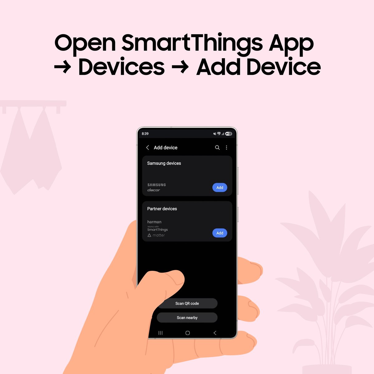 SamsungGulf's tweet image. Laundry day, leveled up 🌀📱
Follow these simple steps to connect your Samsung washer to the SmartThings app and manage your laundry from anywhere.

Download the app &amp;amp; register today: smsng.co/60127DhWn
#SmartThings #AIHome