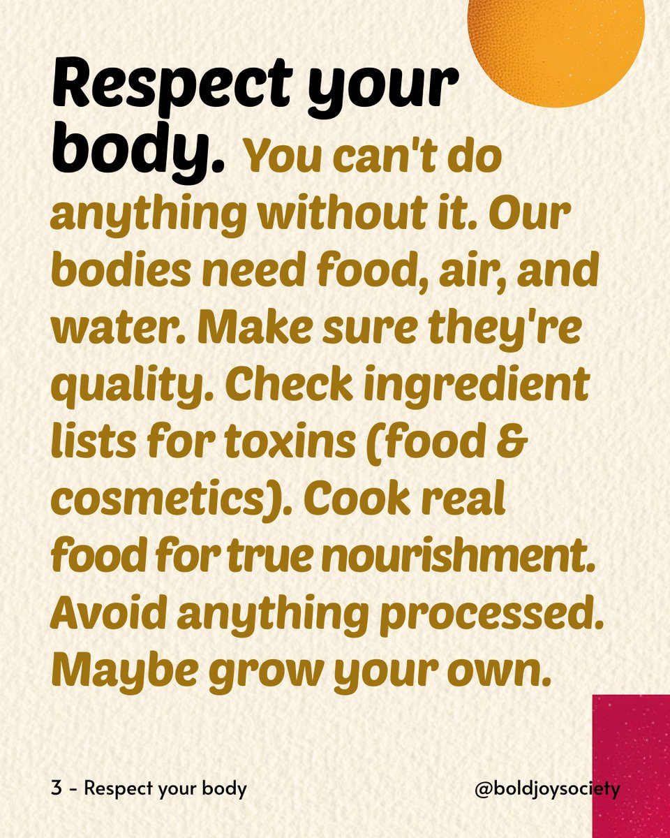 boldjoysociety's tweet image. Your body needs clean food, air an water. Your mind needs more silence &amp;amp; a clear space. Your spirit needs play. Do this to create the conditions for joy. This is how you reclaim that feeling of being alive #CreateJoy #mindBodySpirit #SelfCare #RespectYourBody #ClearYourMind #Play