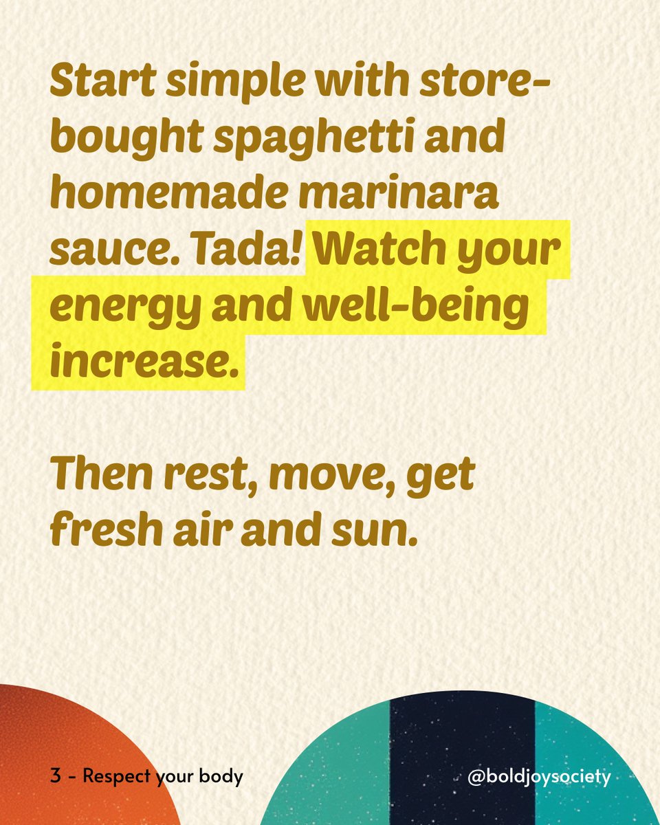 boldjoysociety's tweet image. Your body needs clean food, air an water. Your mind needs more silence &amp;amp; a clear space. Your spirit needs play. Do this to create the conditions for joy. This is how you reclaim that feeling of being alive #CreateJoy #mindBodySpirit #SelfCare #RespectYourBody #ClearYourMind #Play