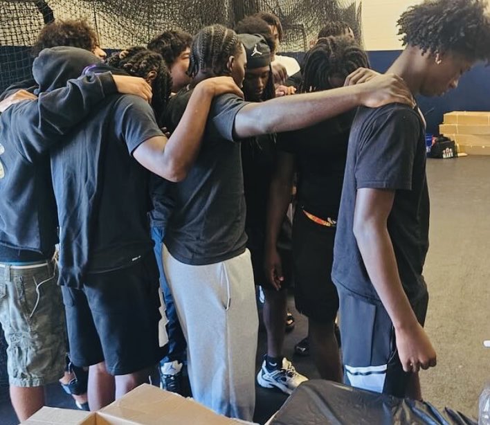 A team that plays together, prays together #letsgo #playoffsloading