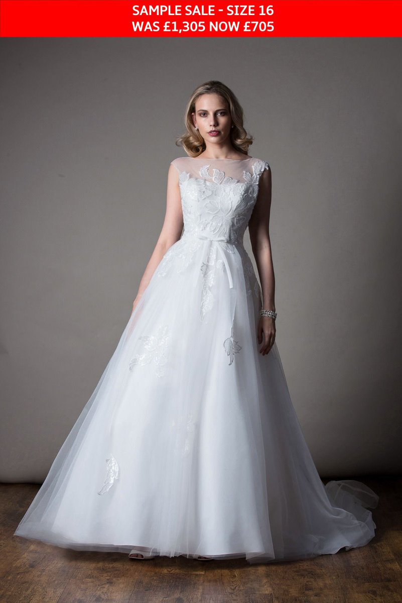 🏷️ NICOLETTE IS ON THE SALE RAIL 🏷️
The Nicolette wedding dress is a total beauty with a full skirt, delicate sequin leaf detailing throughout, and the cutest little bow belt. In a size 16, she's hit the sale rail for just £705 (was £1,305!) 

#WeddingDressShopping #salerail