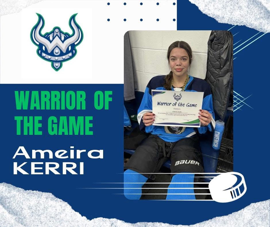 Congratulations to Ameira from our Gu15B <a href="/PmhaWarriors/">Paradise Warriors</a> on her POG from our game against CBR on Oct 25th! Congratulations Ameira, keep working hard!