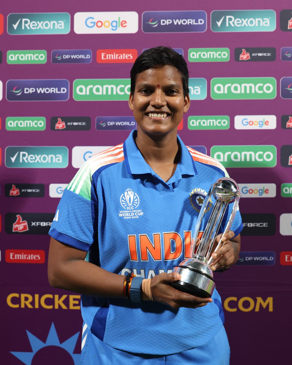 ESPNcricinfo's tweet image. Player of the Series in India&apos;s FIRST WORLD CUP TROPHY 🏆