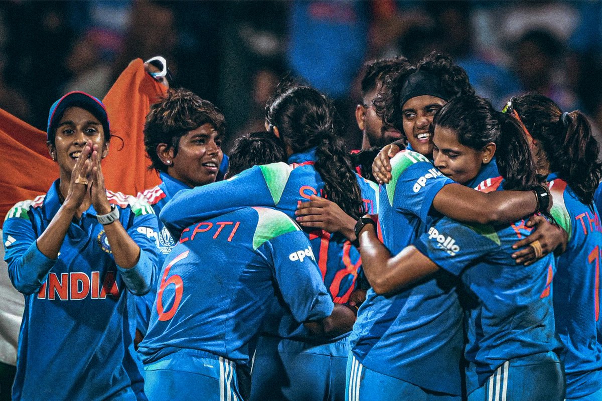Pri45_'s tweet photo. From tears to triumph
Our girls did it ✨🇮🇳 

Congratulations India https://t.co/L5h57GQC3y