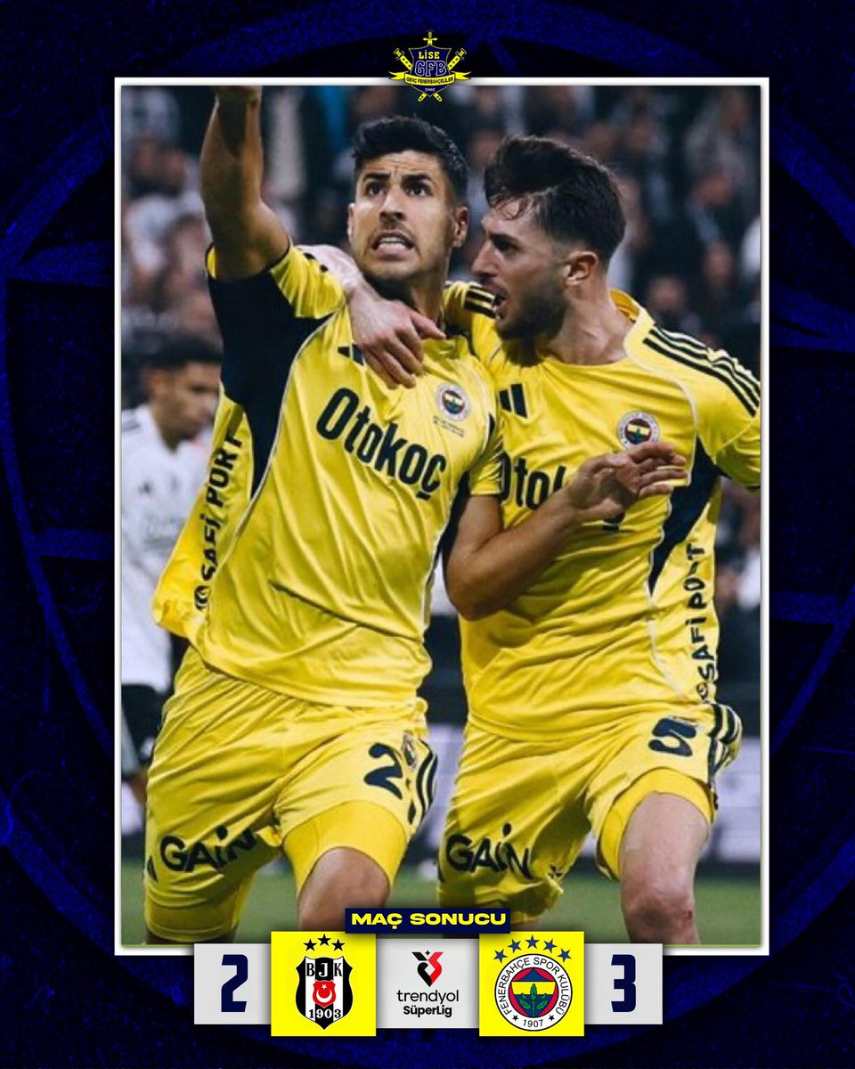 Maç Sonucu |  Beşiktaş 2-3 Fenerbahçemiz

#LiseGFB