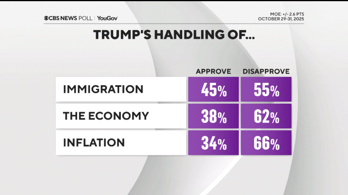 The American people are aware of Trump’s failure. The question is, what do we do to combat it? Right now all we can do is speak up against his tyranny but we need to be looking at the 2026 midterms. Let’s elect officials that care about this country and have some spine!
