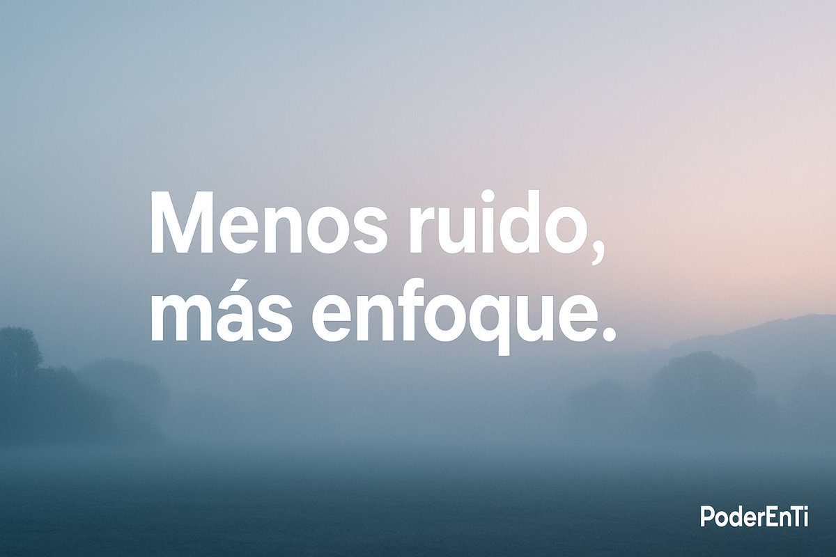 PoderEnti's tweet image. Menos ruido, más enfoque. #PoderEnTi

¿Qué significa para ti?

#Disciplina #Propósito #Crecimiento