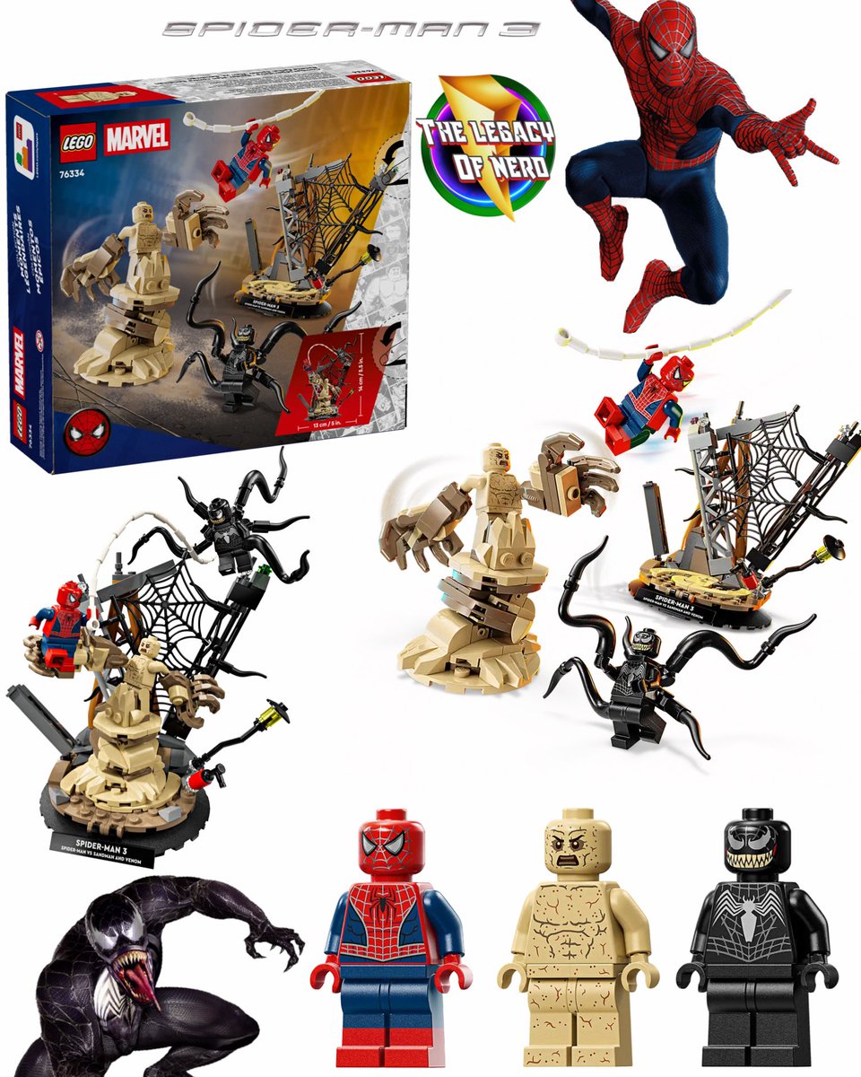 thelegacyofnerd's tweet image. LEGO has announced a new set based on the Tobey Maguire ‘Spider-Man 3’ with Venom &amp;amp; Sandman