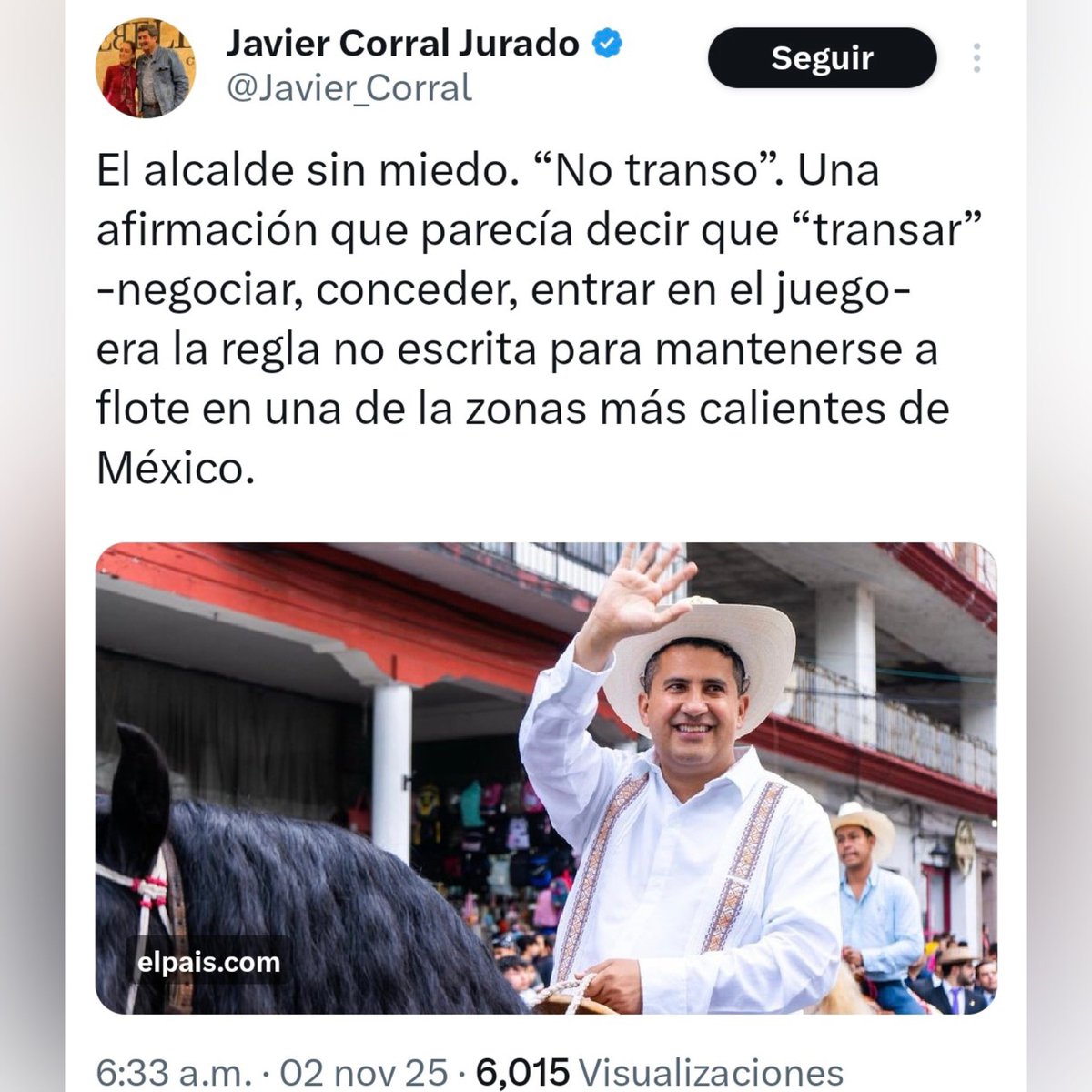 PolitologoSoy's tweet photo. ¡Hay políticos estúpidos y Javier Corral! Claro, la paz según los cobardes: negociar con los que matan en lugar de defender a los que mueren. 👇 https://t.co/c8TT5tunof