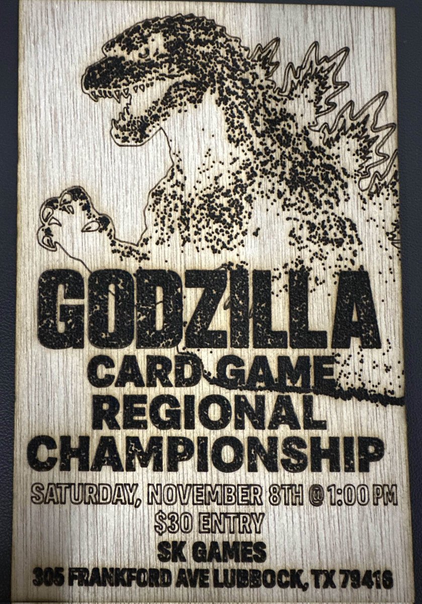 Gojicardgame's tweet image. Our Discord&apos;s main affiliate store, SKGames is hosting the first ever US (unsanctioned) regional tournament for #GodzillaCardGame!

en.bushi-navi.com/event?eventCod…

Please apply on Bushinavi if you plan on attending this Saturday, Nov. 8th at 1pm CST!