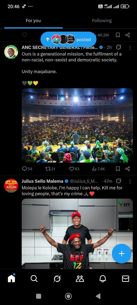 Luvo09111567's tweet image. Two former ANCYL presidents @Julius_S_Malema and @MbalulaFikile : contrasts between them are  illustrated in the images below. 

One is for his people, the other is for his crowd.