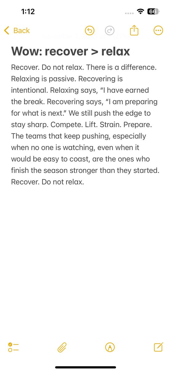 Wow: "Recover &gt; Relax" ⁦<a href="/ScottLeech72/">Scott Leech</a>⁩
