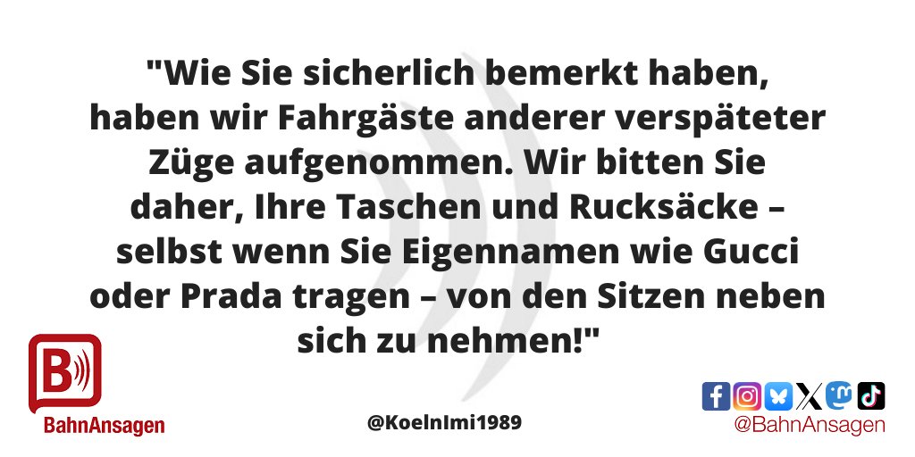 ++ BAHN-ANSAGE DES MONATS, 10/2025 ++