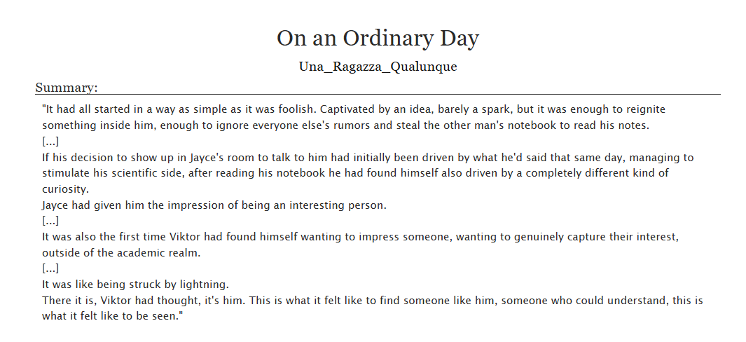 🌀❄"On an Ordinary Day"❄🌀 | #jayvik ; | Emotional Hurt | Fluff &amp; Humor | Missing Scene | Mutual Pining | Panic Attacks | Jayce has PTSD | Academia Era | 18, 262 words

ENG: archiveofourown.org/works/73565476