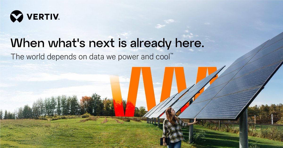 Vertiv's tweet image. Built for what’s next and beyond in AI.

With every leap in chipsets, cooling, and AI, Vertiv™ infrastructure and services keeps you ready for what’s next.

Learn more: ms.spr.ly/6017shO1B

#Vertiv #AI #AIInfrastructure #Services