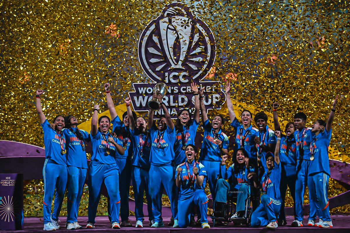 saurav_awasthii's tweet image. Congratulations to our girls for winning the World Cup right here at home You proved that dreams come true with hard work and self belief! 🇮🇳🏆
#INDWvsSAW #WomensWorldCup2025