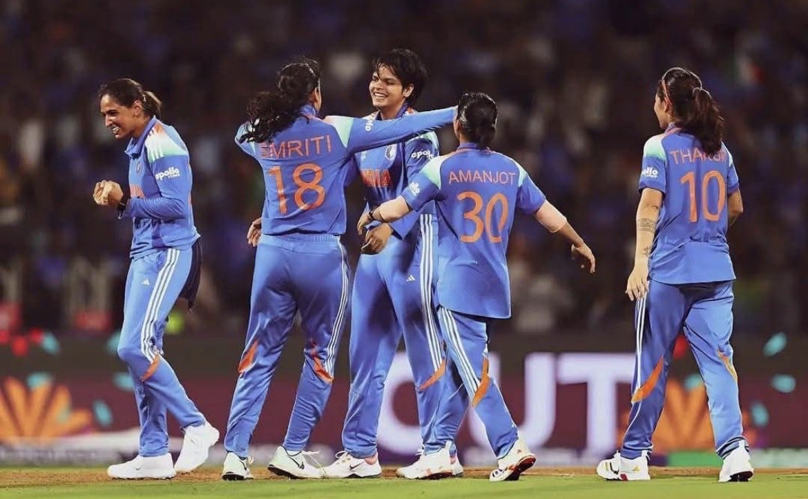 Kr_Choudhary011's tweet photo. World Champions! 🇮🇳🏆  

Congratulations to the Indian women’s cricket team as they win their first-ever Women’s ODI World Cup title. What a performance! 👏 

#TeamIndia #CWC25 
#Champions https://t.co/yEqg5210Eu