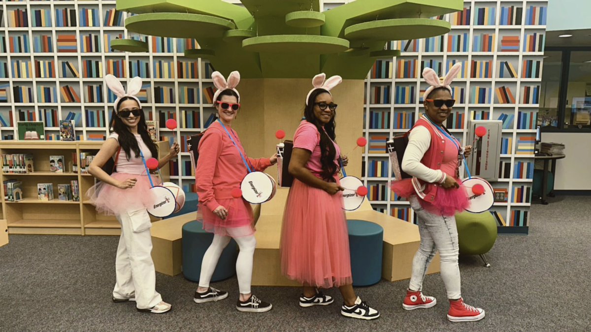 Best_Bulldogs's tweet photo. Dress up anyone?! Check out our teams’ Halloween costumes!!

Admin- Sesame Street
Specialists- Energizer Bunnies 🐰 
Intervention- Crayons https://t.co/lIgOJrkIUD