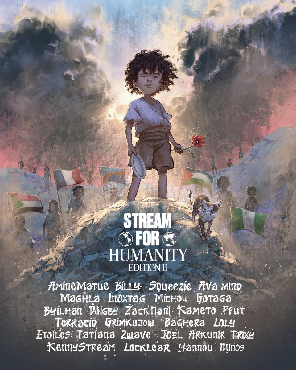 StreamHumanity's tweet image. 📝 Le résumé des infos de #StreamForHumanity l&apos;event caritatif d&apos;AmineMaTue :  

- 27 streamers &amp;amp; youtubers invités dont Squeezie, Inox, Billy, ByIlhan, Gotaga, Michou, Kameto, Maghla.. 

- L&apos;événement débutera le vendredi 14 novembre à 20h sur Twitch et Youtube

👇👇
