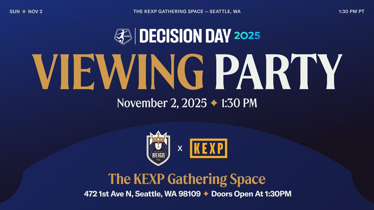 reignfc's tweet image. #DecisionDay is better with friends 🤝

Come watch #ORLvSEA with us at The @kexp Gathering Space. The first 100 fans to arrive will receive a gift card for food and beverages from KEXP's Caffe Vita!