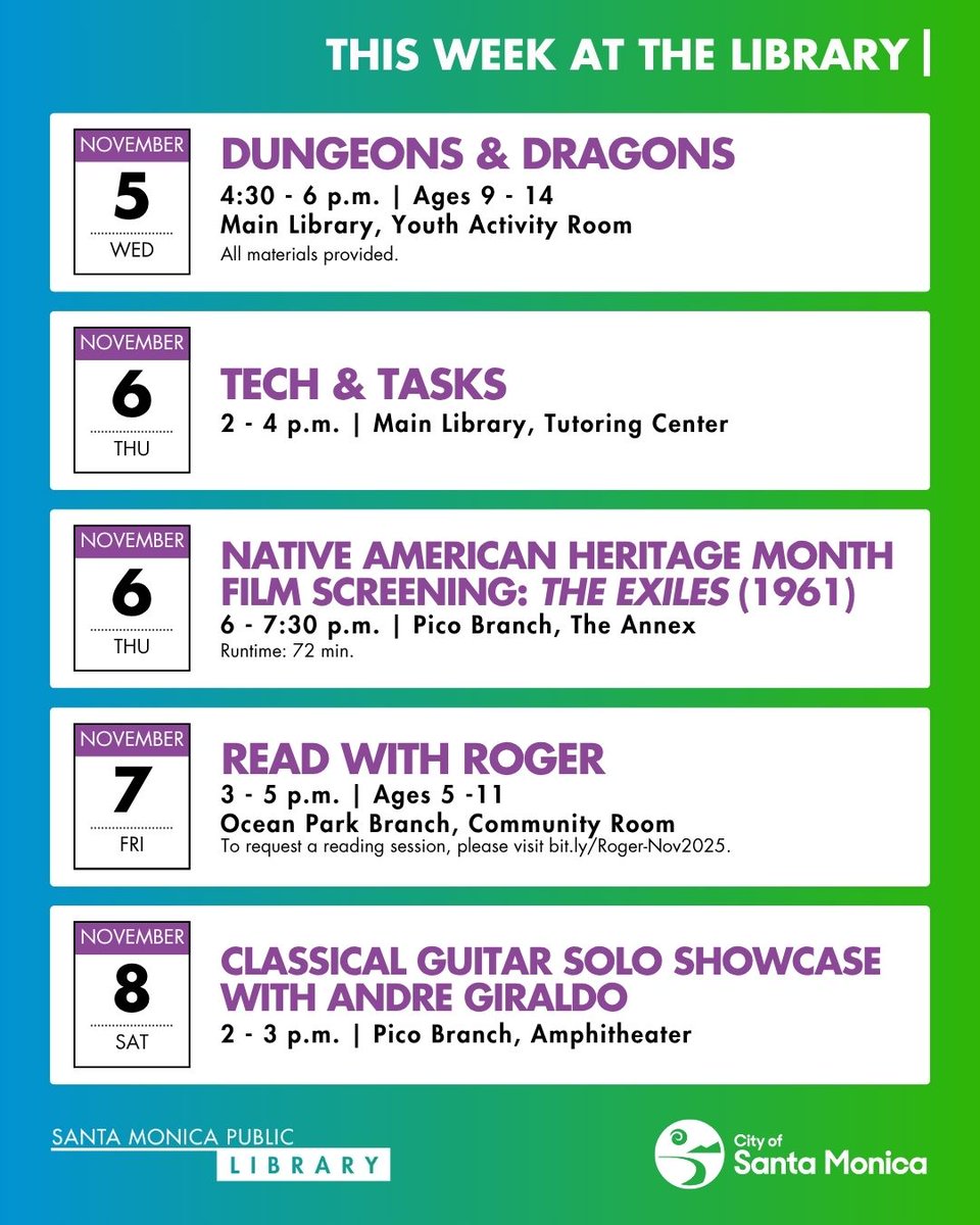 SMPublicLibrary's tweet image. This Week at the Library, celebrate Children&apos;s Book Week and the start of Native American Heritage Month.

Plan your library visits: ow.ly/mccE50XlfRN