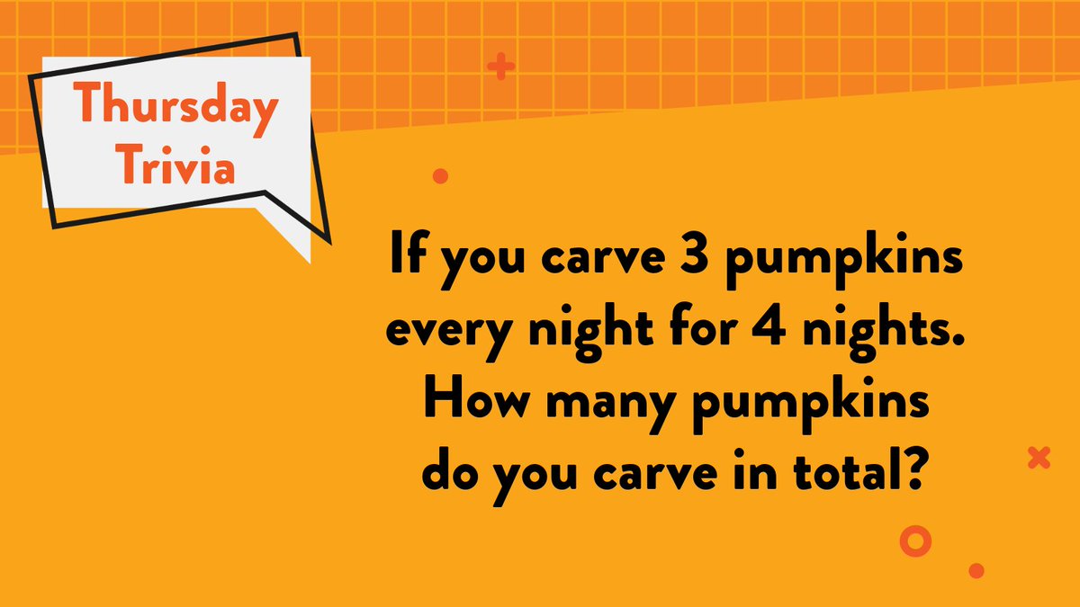ExploreLearning's tweet image. Spooky math time!👻If you carve 3 pumpkins every night for 4 nights… how many do you carve in total?🎃 Comment your guess below — and keep building confidence with our math solutions! bit.ly/4699KQR

#ExploreLearning #ThursdayTrivia #HalloweenFun