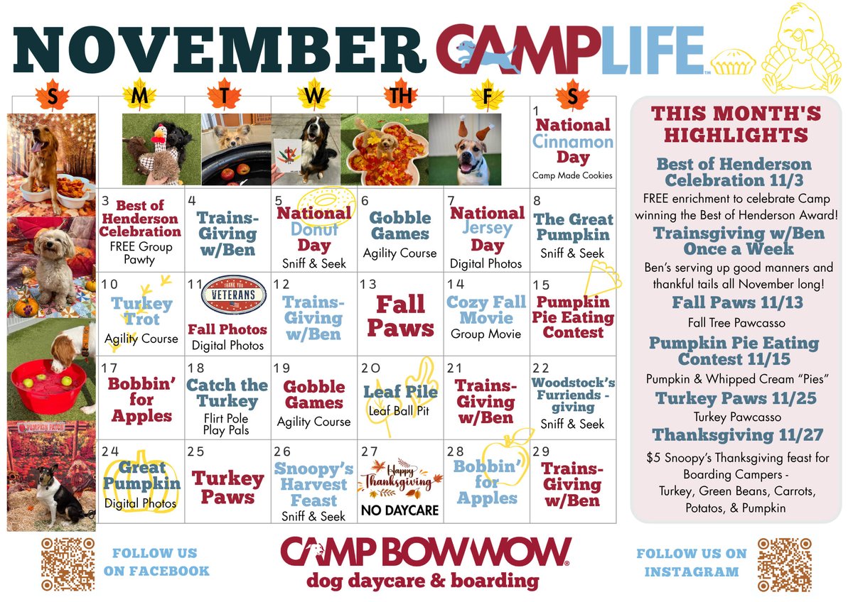 CBWHenderson's tweet image. CampLife is in full swing this November as we dive into new adventures and cozy Camp Enrichments with favorite furriends! 🍁🐾 Let your Camper join the excitement.

#camplife #funatcamp #joyliveshere #happycampers #dogdaycare #dogboarding #dogenrichment #campbowwow #henderson