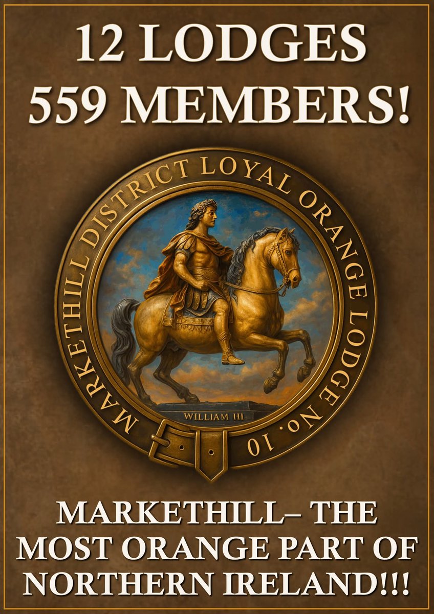 Orangeism is dying?.... Across the Markethill District of County Armagh, within the eligible population you are more likely to be an Orangeman than not!!!!

tinyurl.com/2fmrv792