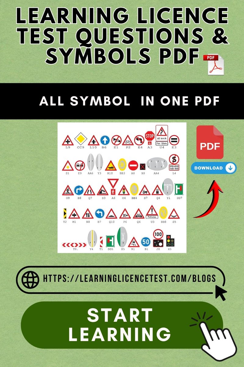 LearningLicence's tweet image. PDF Learning Licence Test Questions &amp;amp; Symbols

Get your Learning Licence Test Questions &amp;amp; Symbols PDF and prepare easily from home. Learn, practice, and pass with confidence!
📍 Download or view online:
👉 learninglicencetest.com/blogs/driving-…

#LearningLicenceTest #DrivingLicenceIndia