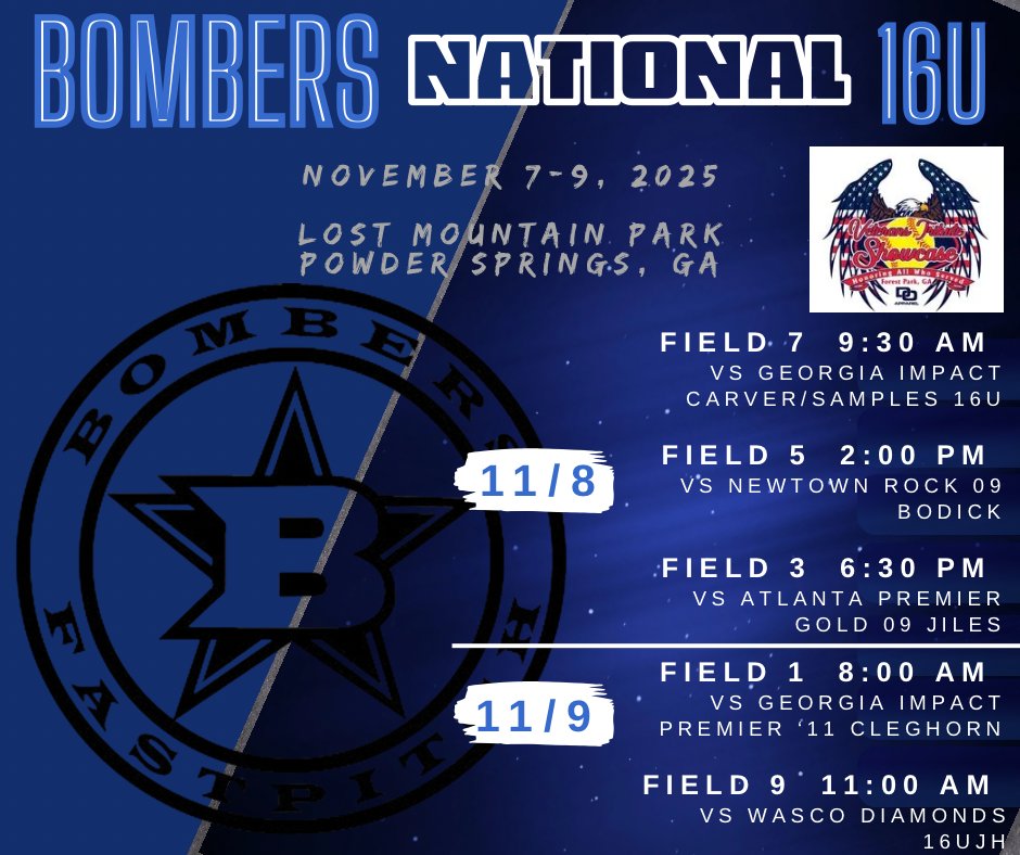 GaBombers09's tweet image. Bombers 16U National back at it next weekend at the Veterans Tribute Showcase!