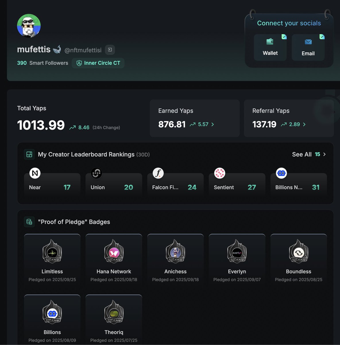 nftmufettisi's tweet image. Focus on 3 things, you won’t regret it 

@KaitoAI (indispensable and never-ending)

@wallchain will drop an NFT soon, and I wouldn’t be surprised if it goes over 1 ETH (supply details matter)

@Polymarket will definitely have a massive airdrop (I’m farming volume through…