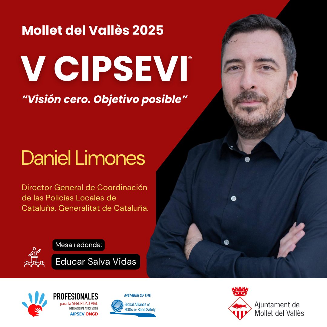 CIPSEVIprof's tweet photo. 🚨 Daniel Limones Silva, Director General de Coordinación de las Policías Locales de Cataluña, participará en el V CIPSEVI 2025 para compartir su visión sobre la coordinación interinstitucional como herramienta para el objetivo de #VisiónCero.
Inscripción: https://t.co/VCRNqHmMPQ https://t.co/YPBtLvzsmo