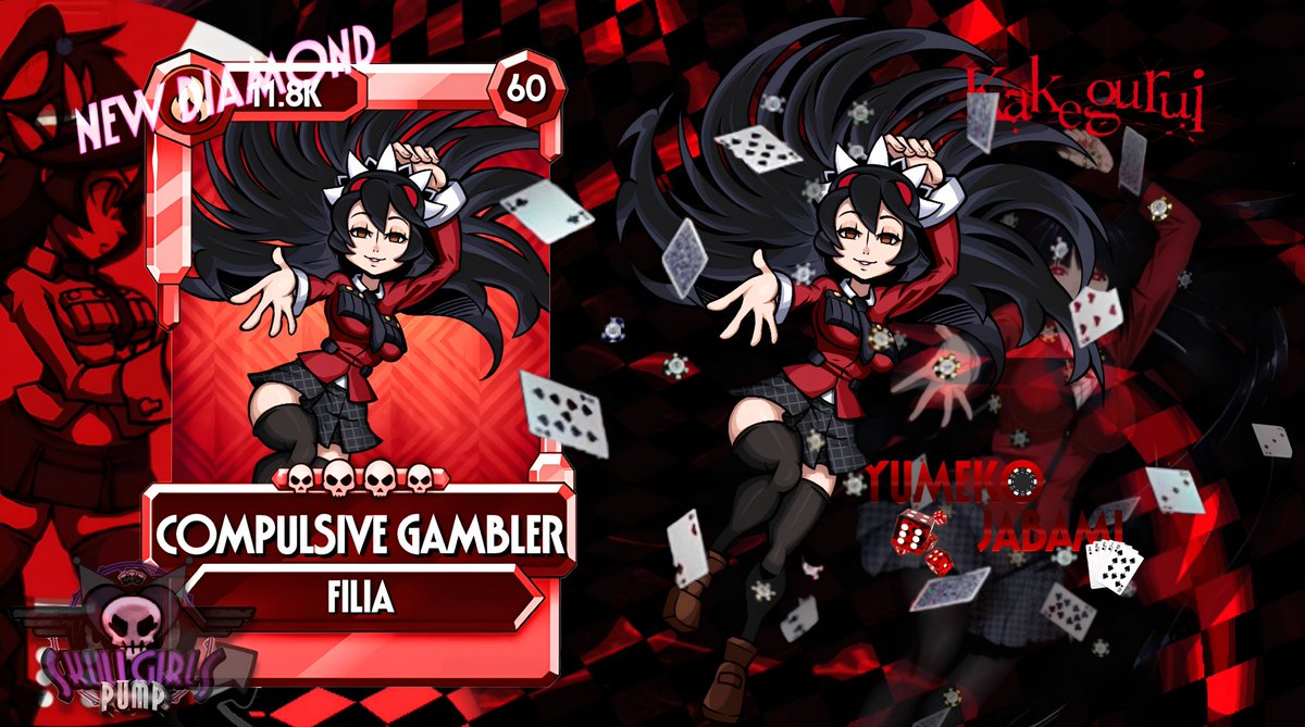 Filia as Yumeko Jabami from Kakegurui 

#Skullgirls #fanart #yumekojabami