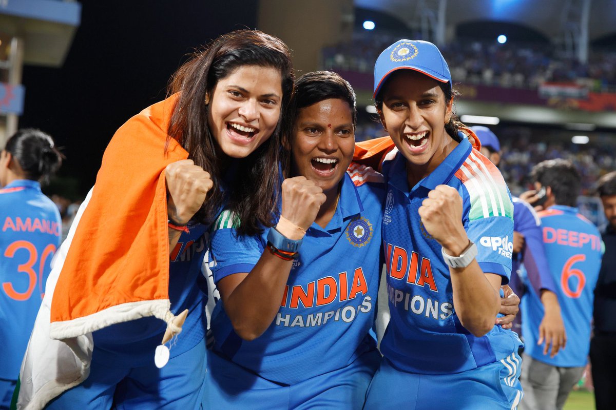 MihirChewale's tweet photo. Thank you, Indian Women’s Team, for once again crowning us as world champions! Your performance is both inspiring and touching. After watching you in every tournament for so long, every Indian experiences a blend of pride and emotion. Yes, we achieved it! We are champions! 🇮🇳 https://t.co/EzuF3ojnf7