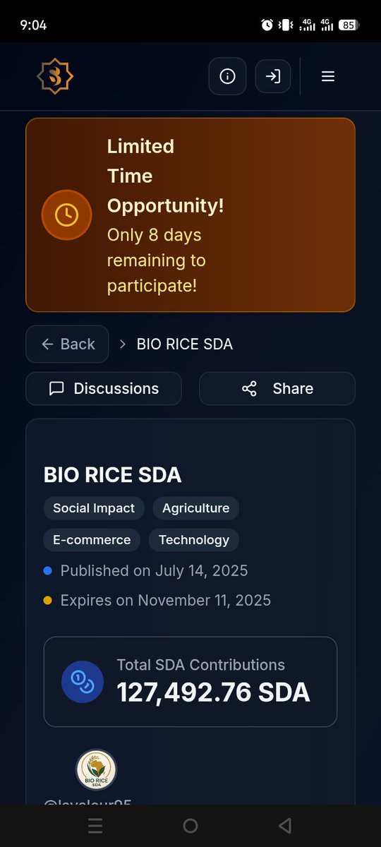 mubysoftinc7's tweet photo. https://t.co/r8HRqU6w97
@maljefairi @sidrachain #bioricesda
Closing in 8 days tick tock https://t.co/xp2UFDBPt4