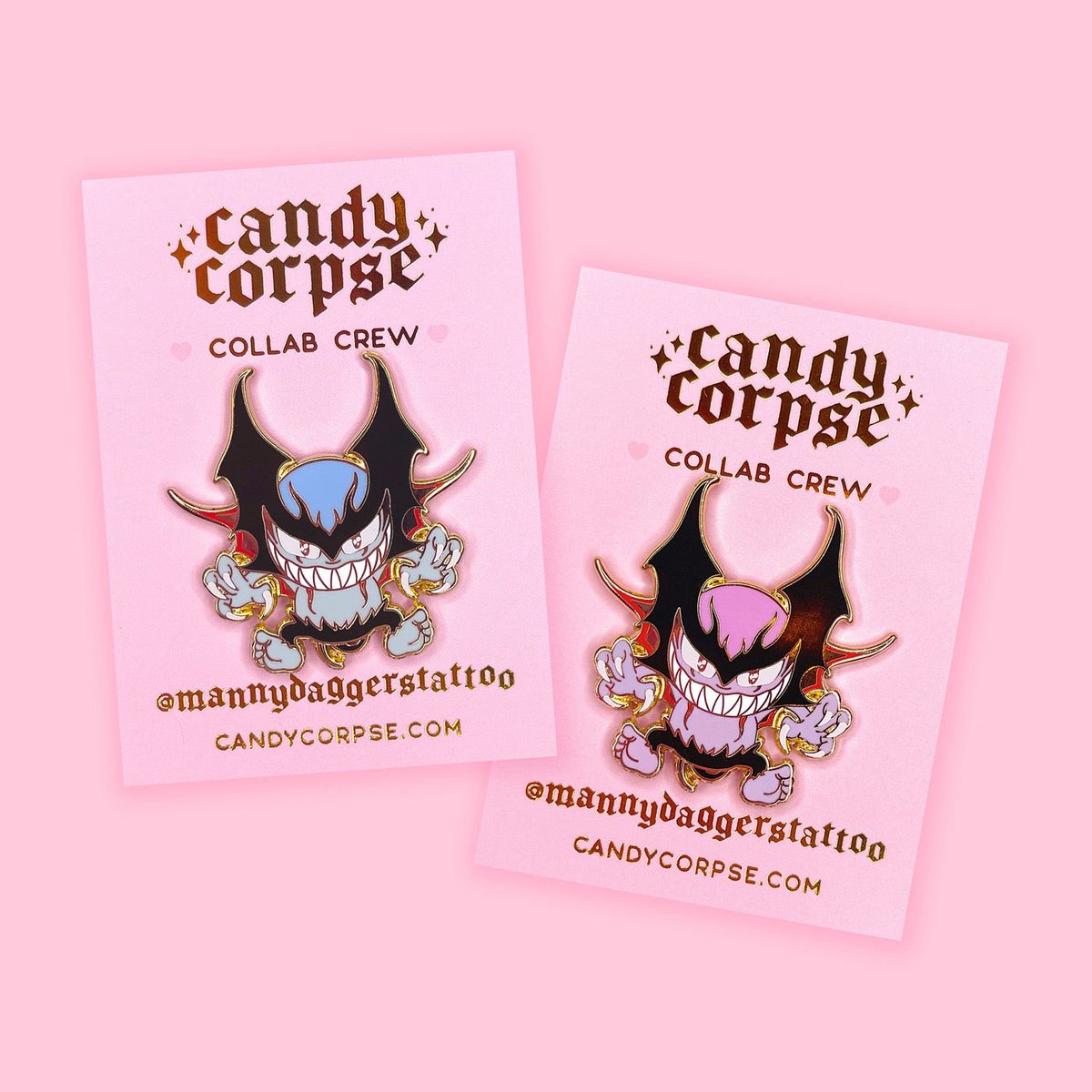 Added a little handful of these cuties to our site that we made with Manny Daggers a few years ago now! Which color is your favorite? 💙💜💞