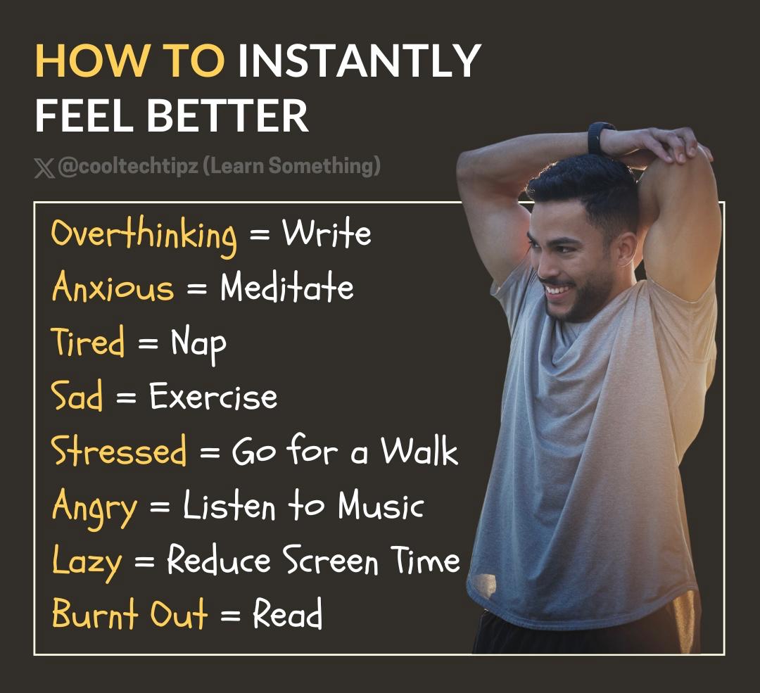 cooltechtipz's tweet image. instantly feel better