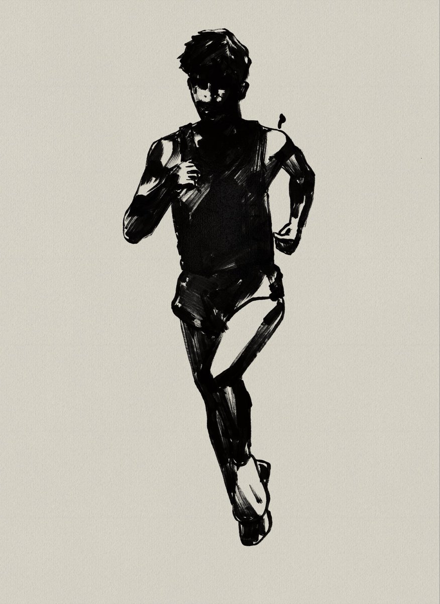 p1_script's tweet image. clip studioで墨絵っぽく描けるのか実験