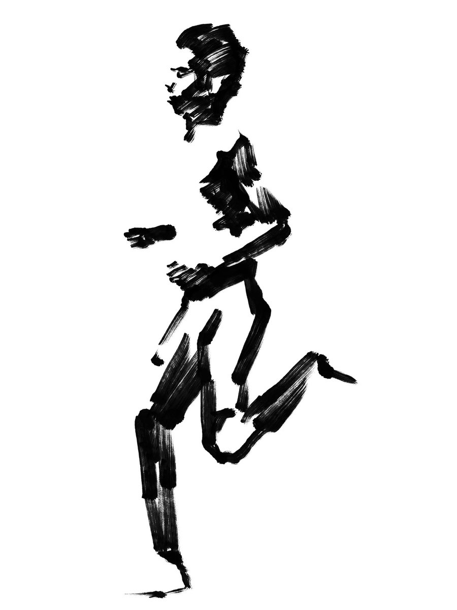 p1_script's tweet image. clip studioで墨絵っぽく描けるのか実験