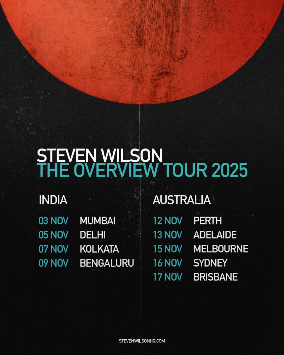 StevenWilsonHQ's tweet image. The Overview Tour continues this month with dates in India and Australia! Tickets available via stevenwilsonhq.com