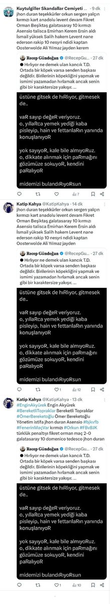 <a href="/RecepGundogan01/">𝐑𝐞𝐜𝐞𝐩 𝐆ü𝐧𝐝𝐨ğ𝐚𝐧</a> Sen adam değilsin Recep. Sen insanlar tarafından dikkate alınmak için şaklabanlık yapıyorsun. Twit attıktan sonra sahte hesaplardan alıntı yapmışsın insanlar görsün diye. İçinde kurt var yerinde duramıyor birilerine sataşmaya çalışıyorsun. Nasıl aşağılık biri olduğunu +++