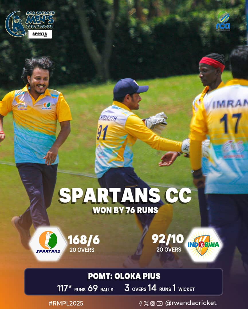 RwandaCricket's tweet image. Today&apos;s  Results on RCA Men’s T20 Premier League
#RCAMensT20PremierLeague 
#RwandaCricket 
#GrowingWithEveryStep