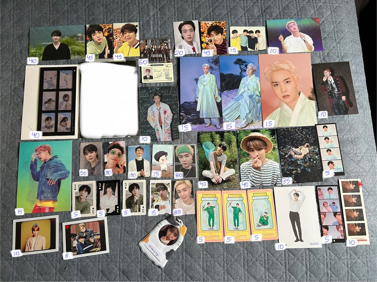 vendo/venda bts

valores na imagem + frete

• frete fixo de 13,70 pra sp
• resto calculado por super frete
• pagamento (pix ou cartão) apenas imediato ou ao menos pagando o frete adiantado
+680 fbs no fixado

tag; jimin namjoon yoongi hobi hoseok jin taehyung jungkook