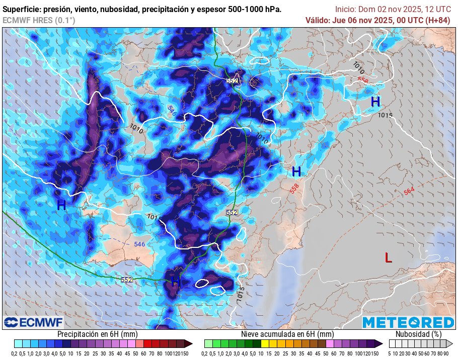 El frente del miércoles podría traer parece convección prefrontal. Siendo ya noviembre sería raro pero quien sabe...
