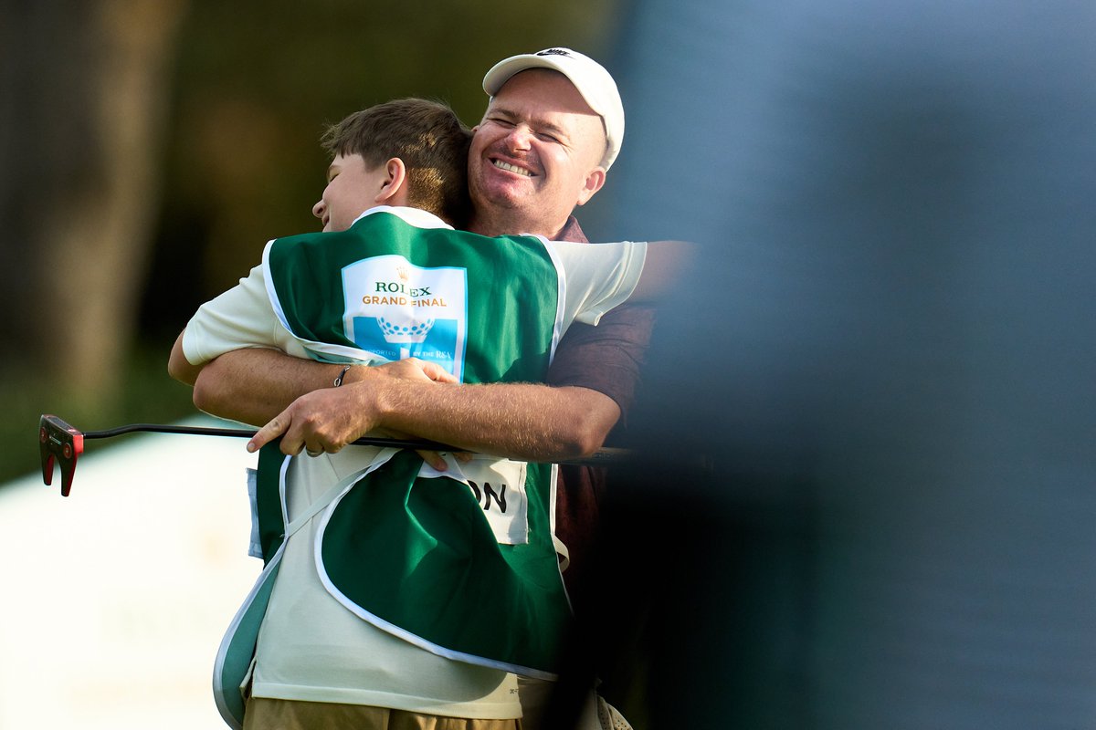 One of the photos of the year in golf.

40-year old James Morrison HAD to win the last <a href="/HPlanner_Tour/">HotelPlanner Tour</a> event of the season to earn his DP World Tour card for next year.

And he won.

With his 13-year-old son on the bag.