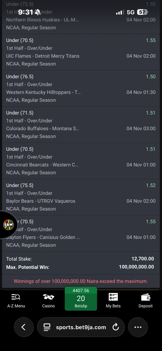 Biggestliberty's tweet image. NCAA 4.5K ODDS #Bet9jaCode: 3N38Y9V 
100 &amp;amp; 70 ODDS EDITS: 3N38Z6C &amp;amp; 3N393HY