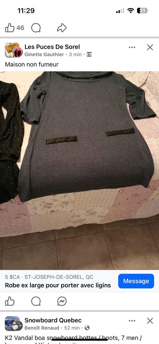 Robe ex large pour porter avec ligins