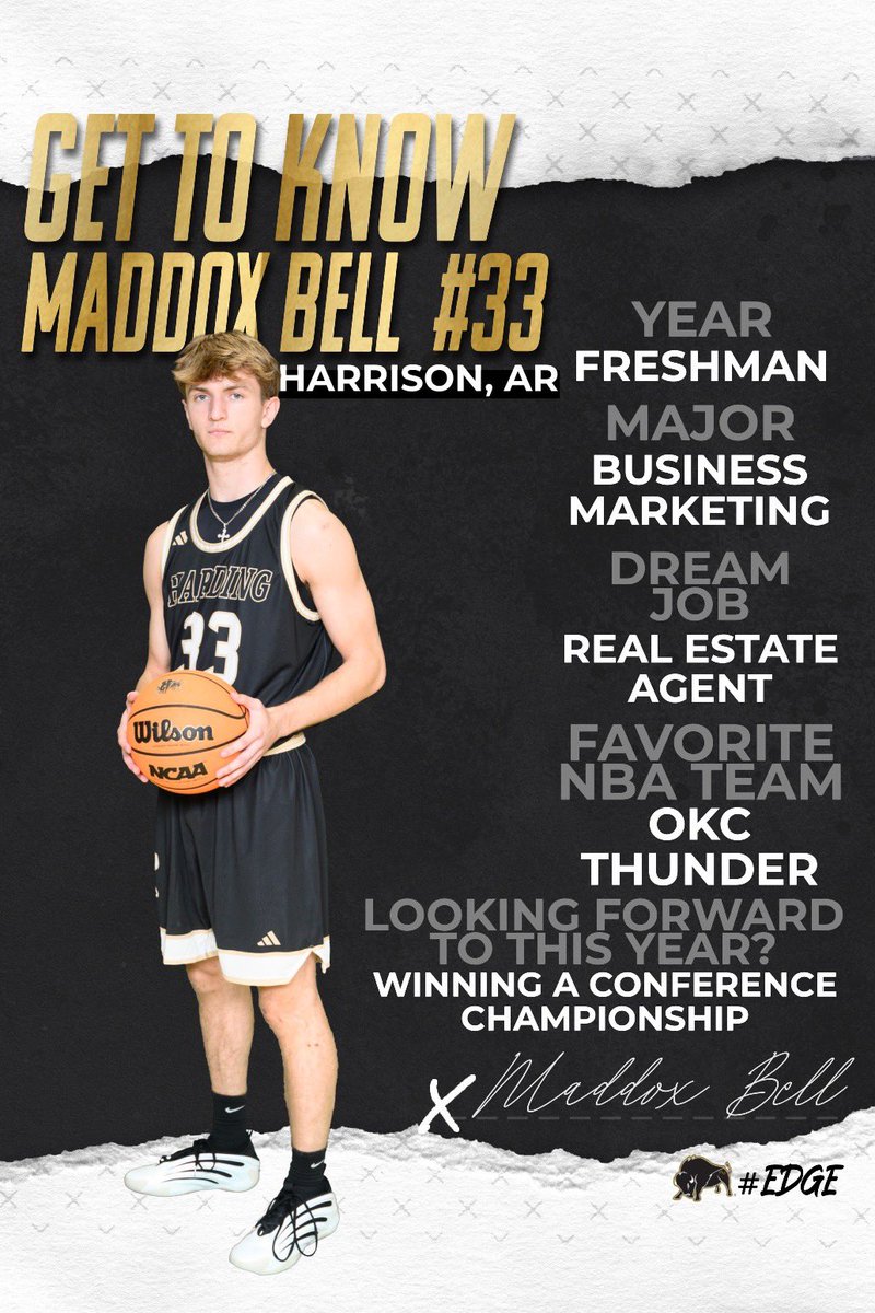Harding_MBB's tweet image. Learn a little more about Maddox Bell!

#EDGE | #GoBisons