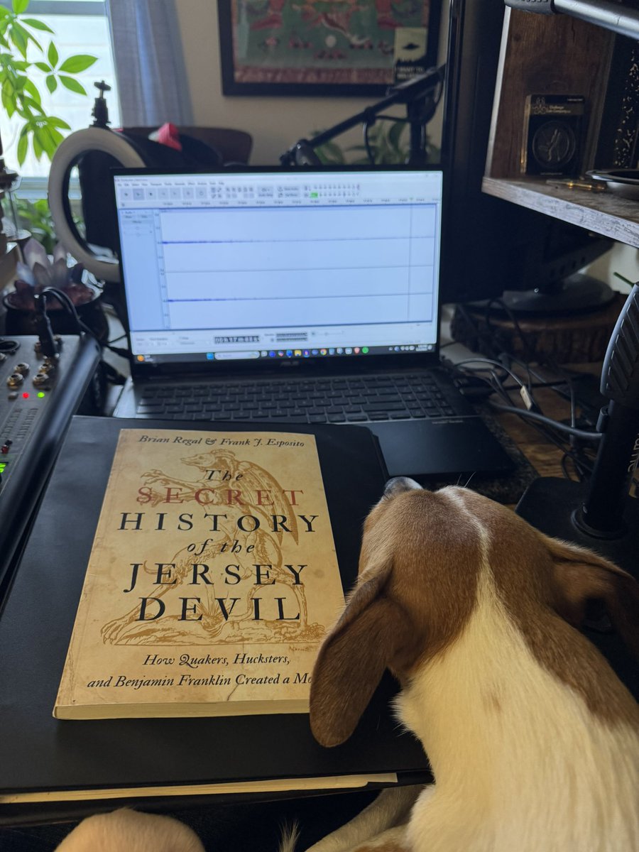 Inthebunkercast's tweet image. Levi hard at work #TheSecretHistoryoftheJerseyDevil #NJ #paranormalpodcast #TheBunker